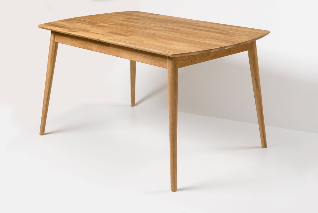 NordicStory Mesa de comedor rectangular y extensible de madera maciza de roble &quot;Escandi&quot;
